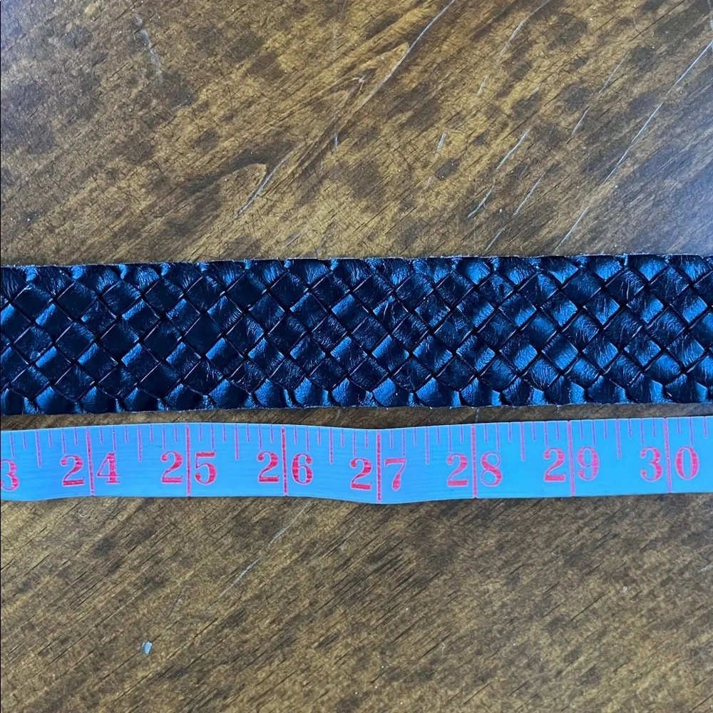 Talbots Genuine Leather Braided Black Belt - S